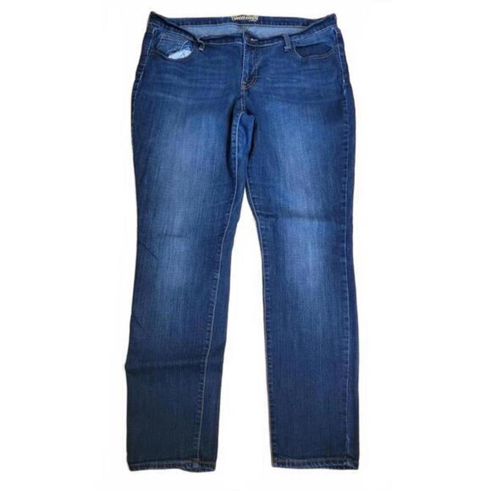 Old Navy Sweetheart Straight‎ Leg Jeans Dark Wash Blue Denim Size 14 Regular
